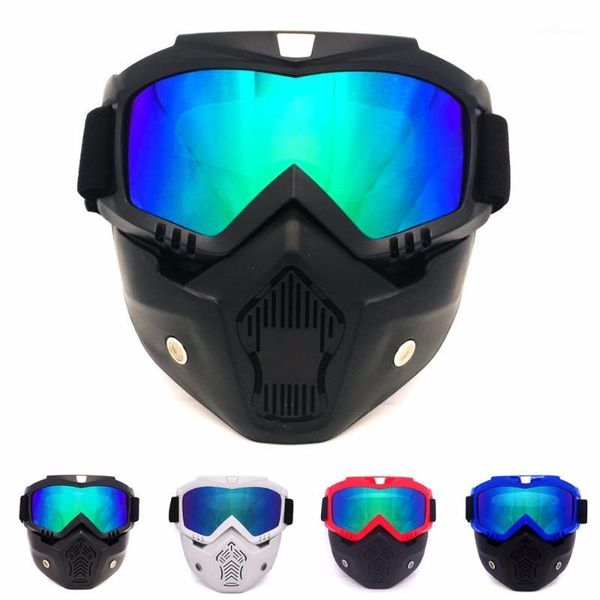 knight motorcycle helmet goggles motocross motorbike motor open face detachable goggle helmets vintage glasses universal1